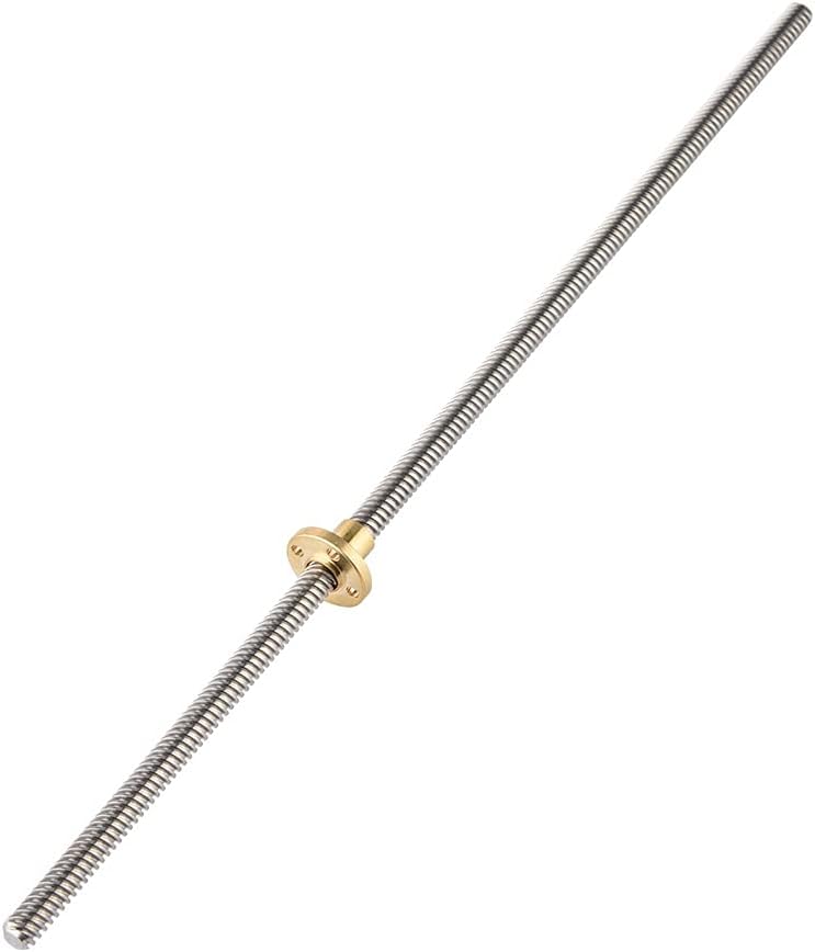300mm Stainless Steel Trapezoidal Threaded Rod With Brass Nut For 3D Printer Machine - Image 1