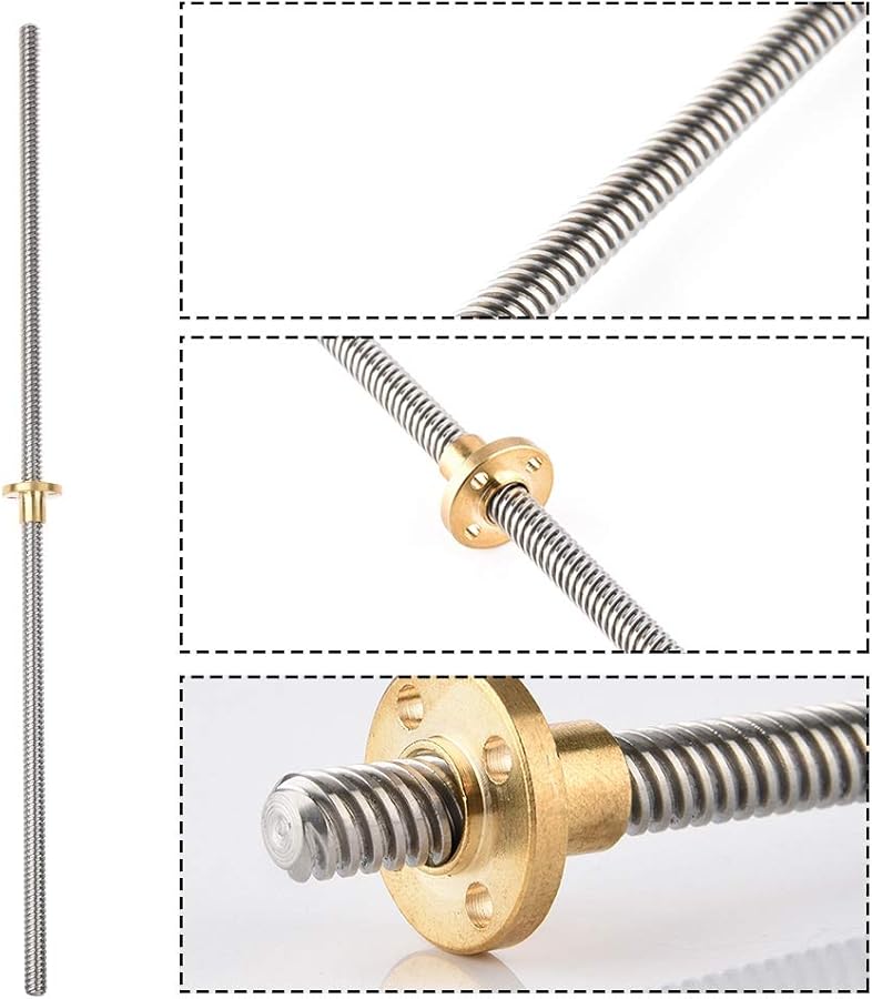 300mm Stainless Steel Trapezoidal Threaded Rod With Brass Nut For 3D Printer Machine - Image 5