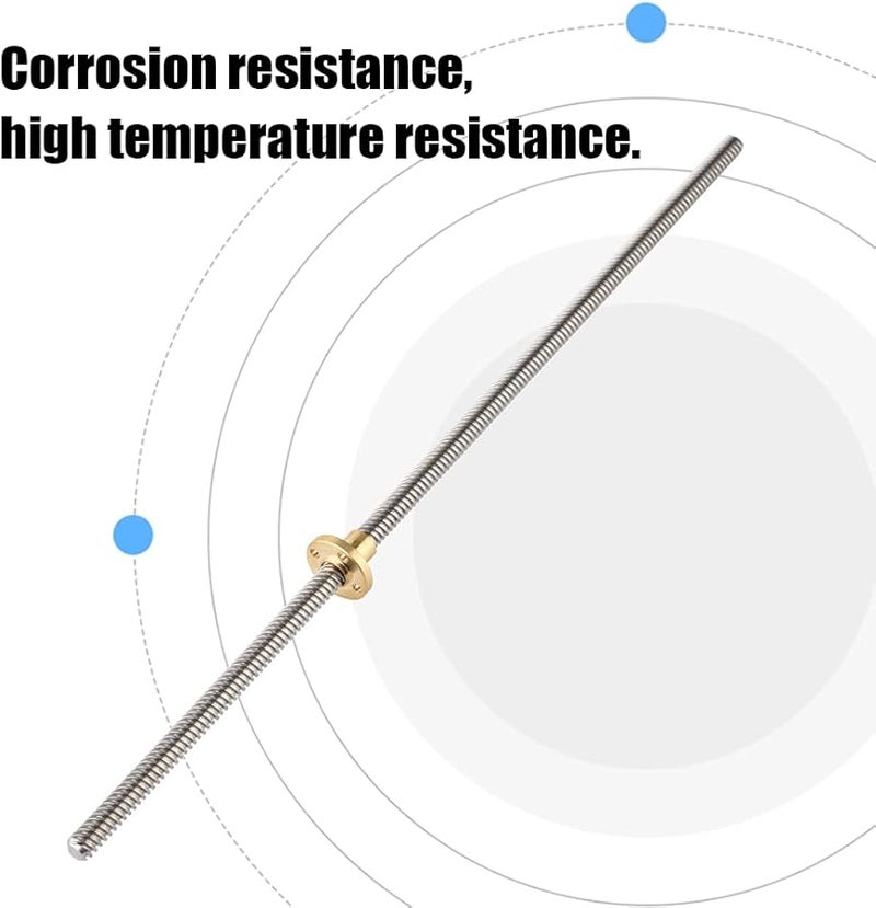 300mm Stainless Steel Trapezoidal Threaded Rod With Brass Nut For 3D Printer Machine - Image 3