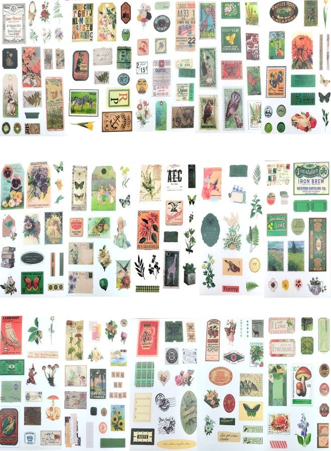 Auguro Vintage Ephemera Stickers Scrapbook Sticker Book with 439 Stickers and 20 Scrapbook Papers Sticker Book for journaling Aesthetic Stickers for journaling Stickers Vintage - Image 2