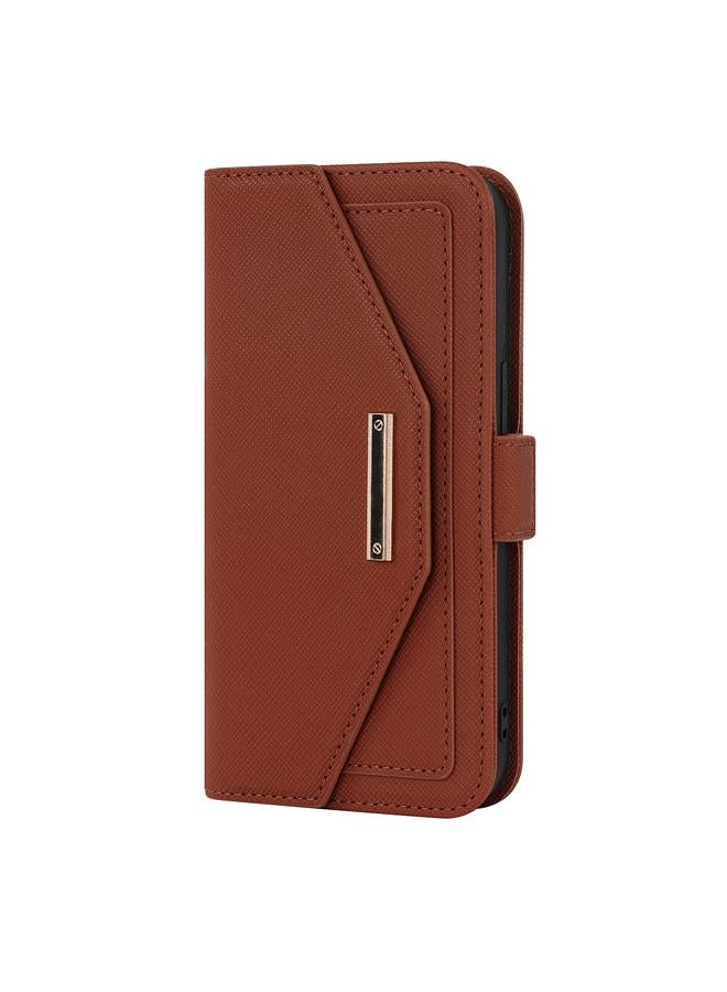 زبون جراب هاتف iPhone 13 من الجلد بملمس متقاطع مع حبل - Image 2