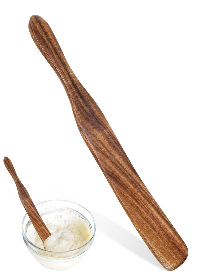 Zelphvt Wooden Smooth Spurtle for Sourdough Starter Spurtle Spatula for Sourdough Starter Non-Scratch Dough Scraper and Mixing Tool Wood Bread Spatula for Cooking Utensils Mixing, Jar Scraping, Baking - Image 1