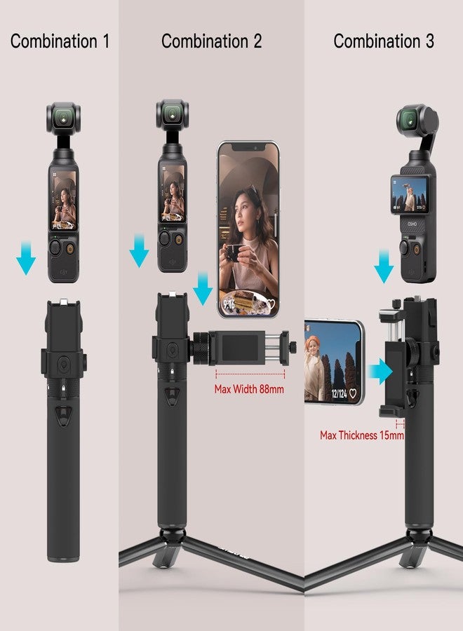 Smatree Portable Osmo Pocket 3 Power Stick (Power Bank) Compatible for DJI Osmo Pocket 3, Handheld Smartphone Holder Mount Pocket Bracket Set with Tripod for Osmo Pocket 3 - Image 2
