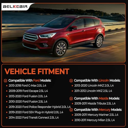 BELKEBIR Set of 4 Ignition Coil Packs & Iridium Spark Plugs Compatible with 2.0L 2.5L 2009-2020 Ford Escape Fusion C-Max Transit, Lincoln MKZ, 2009-2011 Mazda Tribute, Mercury Mariner Milan Replace FD505 UF621 - Image 2