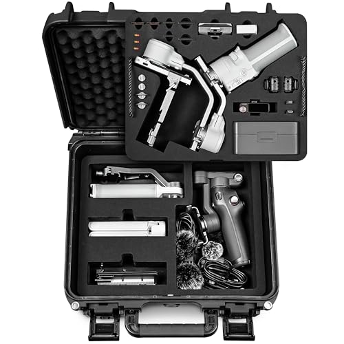 Lekufee Waterproof Hard Carrying Case for DJI RS 4 Mini Combo Gimbal Stabilizer DJI Mic 32Mic Mini and More AccessoriesCase Only - Image 1