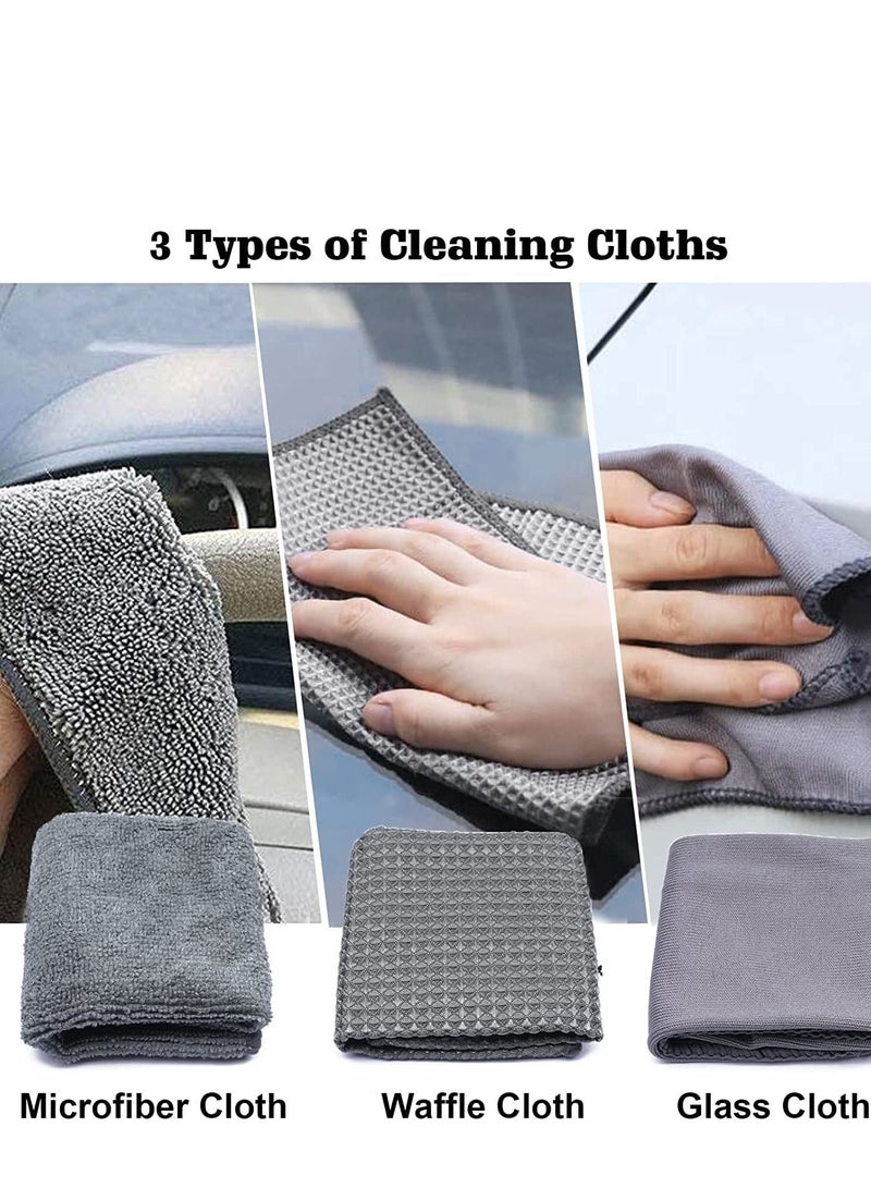 Excefore Car Wash Cleaning Kit, 10PCS Care Clean Tools, Wheel Brushes for Tyre, Microfiber Washing Towels Detailed Interior & Exterior Car, Motorcycle, Bicycle, Van Truck - Image 5