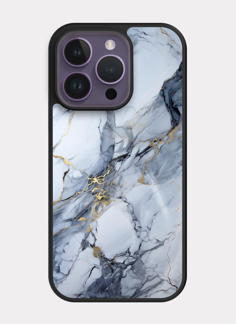 PXLAAT iPhone 14 Pro case cover Golden Marble - Image 1