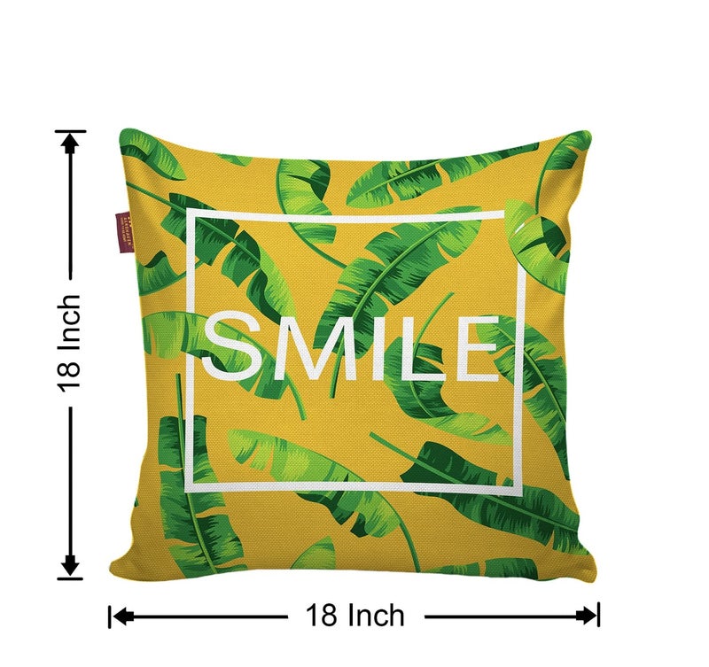 AEROHAVEN Set of 5 Designer Decorative Throw Pillow/Cushion Covers - CC124 - (18 inch x 18 inch, Yellow) - Image 3