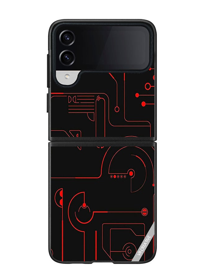 VR CREATIVE Protective Case Cover For Samsung Galaxy Z Flip4 Game Circuit Design Multicolour - Image 1