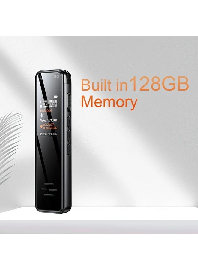 128GB Portable Voice Recorder HD Audio Noise Reduction MP3 Playback for Meetings Interviews - Image 1