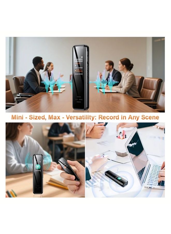 128GB Portable Voice Recorder HD Audio Noise Reduction MP3 Playback for Meetings Interviews - Image 5