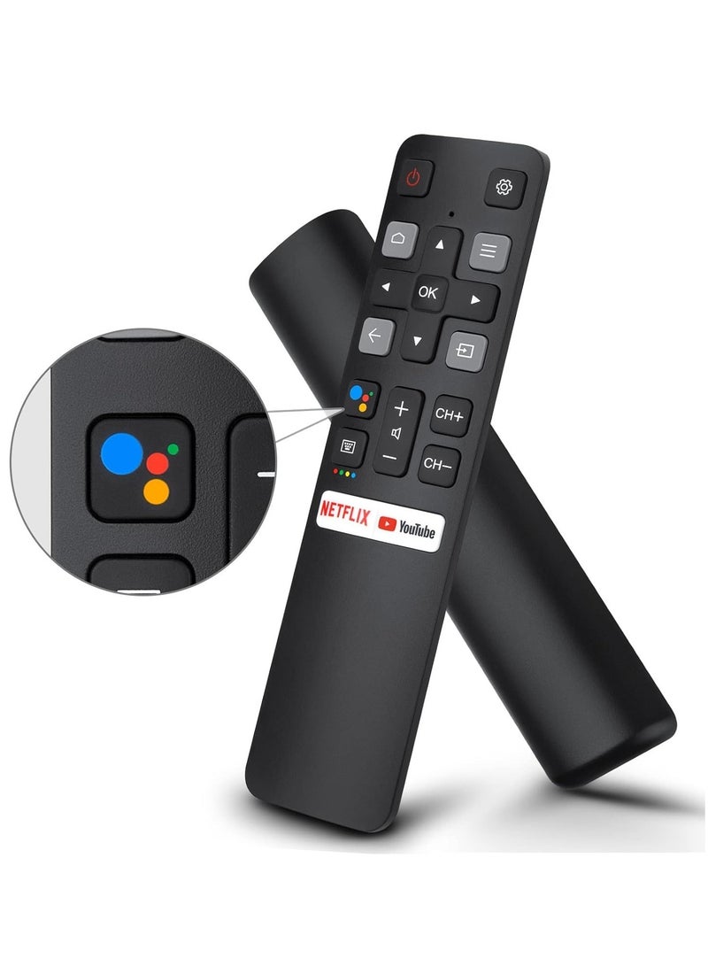 ELTRAZONE Introducing the Enhanced Voice Control Remote for TCL Android TVs - Upgrade Your Experience with the RC802V. Unlock the Power of Google Voice Functionality, Complete with Dedicated Buttons for Seamles  - Image 1