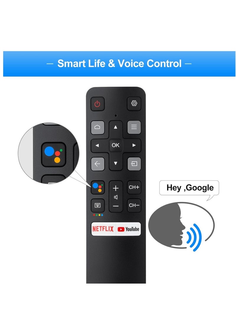 Introducing the Enhanced Voice Control Remote for TCL Android TVs - Upgrade Your Experience with the RC802V. Unlock the Power of Google Voice Functionality, Complete with Dedicated Buttons for Seamles