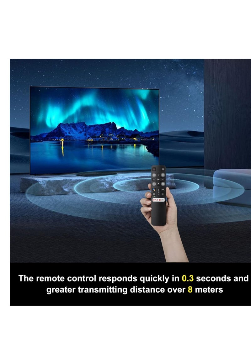 Introducing the Enhanced Voice Control Remote for TCL Android TVs - Upgrade Your Experience with the RC802V. Unlock the Power of Google Voice Functionality, Complete with Dedicated Buttons for Seamles