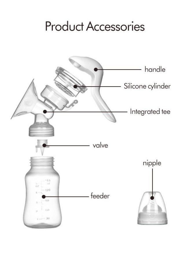 kiddoz Manual Breast Pump, Silent Suction, Food-Grade Pp Material, 150Ml Capacity, Non-Toxic And Odorless, 190G Lightweight Design  - Image 2