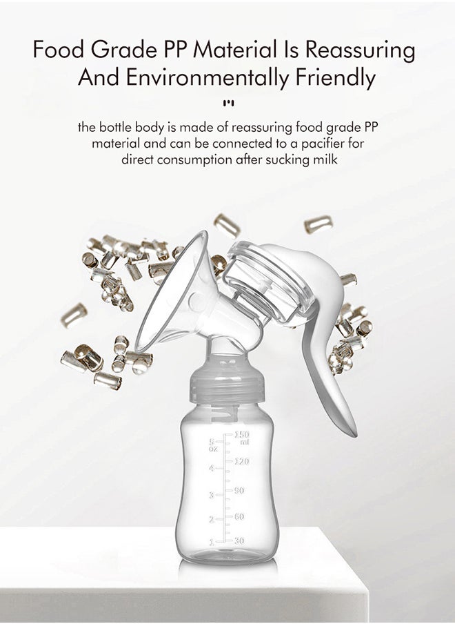 kiddoz Manual Breast Pump, Silent Suction, Food-Grade Pp Material, 150Ml Capacity, Non-Toxic And Odorless, 190G Lightweight Design  - Image 3