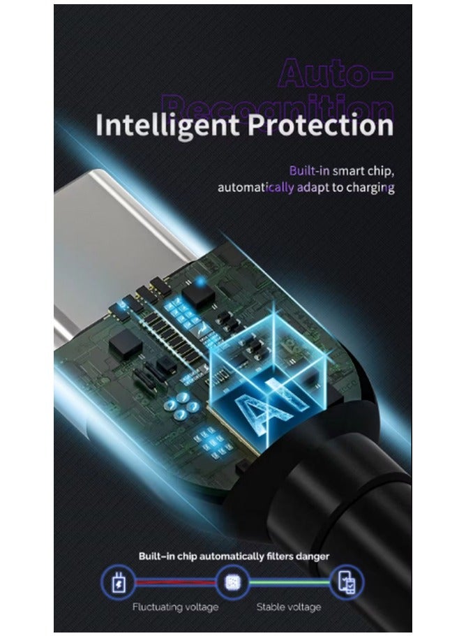 وبو سبائك الألومنيوم USB C إلى USB C كابل شحن سريع PD 60 واط 1.2 متر - Image 4