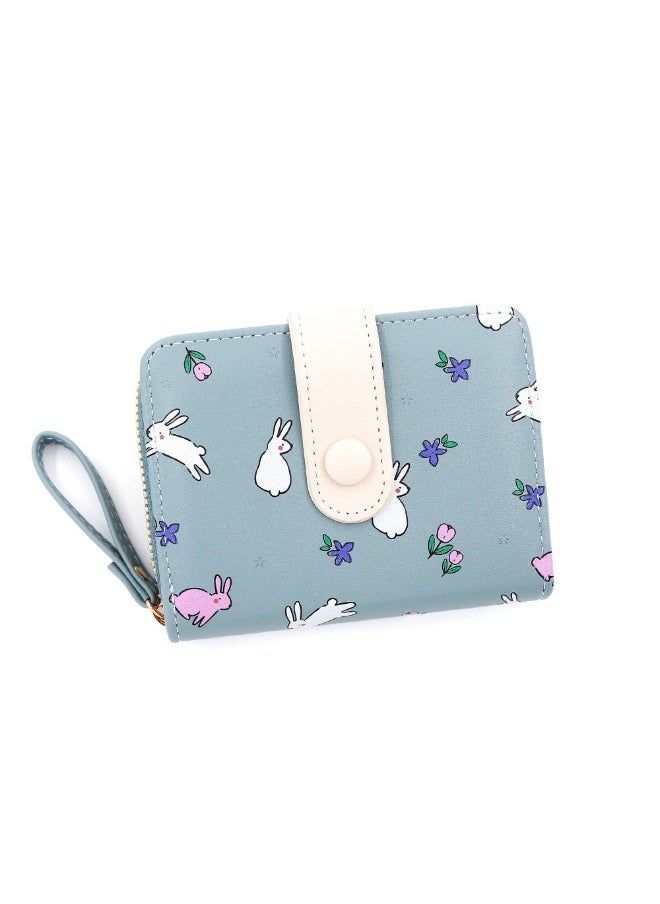 NIBEMINENT Girl's Purse Student Zipper Coin Purse Women's Short Purse Three Fold Coin Bag Multi-card Bag  - Image 1