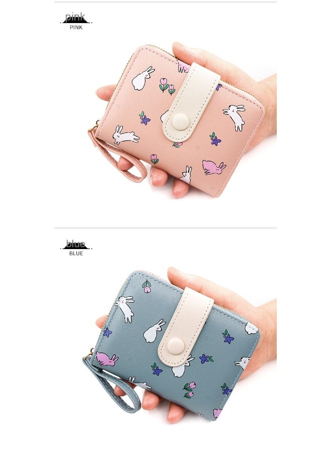 NIBEMINENT Girl's Purse Student Zipper Coin Purse Women's Short Purse Three Fold Coin Bag Multi-card Bag  - Image 2