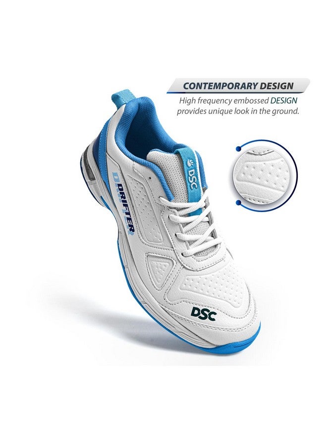 دي أس سي حذاء كريكيت DSC Drifter، اللون - Bl23، المقاس 9، للرجال، أبيض وأزرق - Image 4