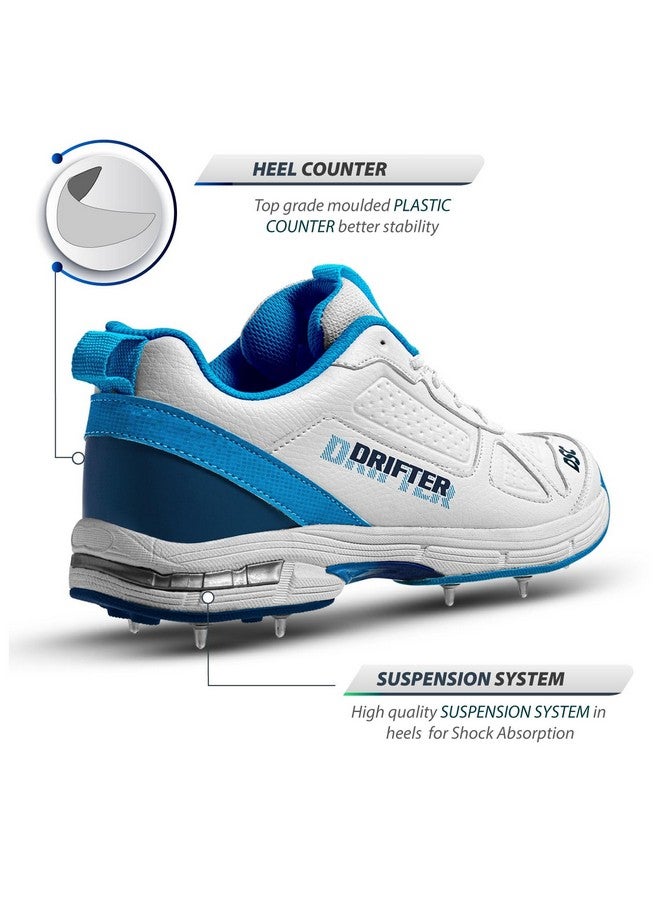 دي أس سي حذاء كريكيت DSC Drifter، اللون - Bl23، المقاس 9، للرجال، أبيض وأزرق - Image 3
