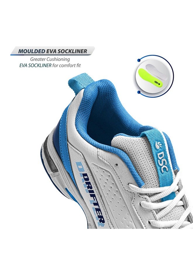دي أس سي حذاء كريكيت DSC Drifter، اللون - Bl23، المقاس 9، للرجال، أبيض وأزرق - Image 5