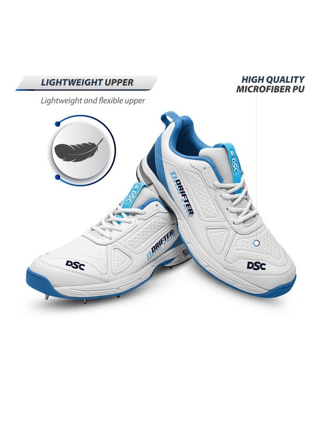 دي أس سي حذاء كريكيت DSC Drifter، اللون - Bl23، المقاس 9، للرجال، أبيض وأزرق - Image 2