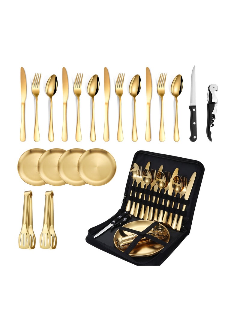 KUYING Stainless Steel Tableware Set Of 20 Pieces Western Knife Fork Spoon Set  - Image 2