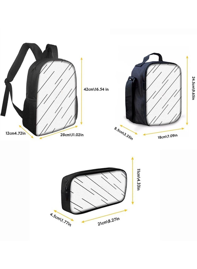 سترانجر ثينكينج طقم حقيبة ظهر Stranger Things المكون من 3 قطع يشمل حقيبة ظهر وحقيبة كروس ومقلمة للطلاب من المعجبين بعدة حجرات - Image 2