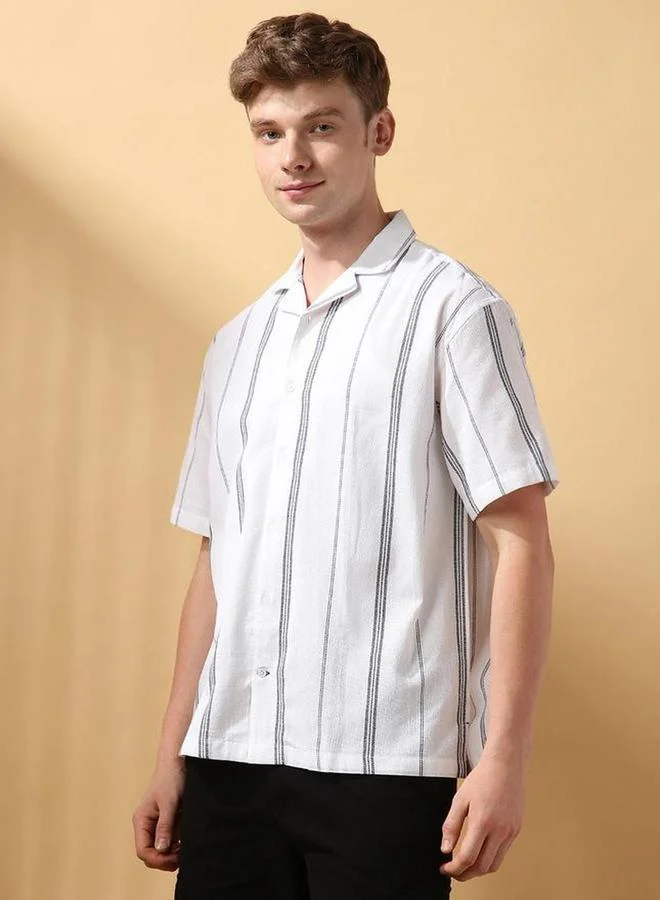 Dennis Lingo Men Striped Relaxed Fit Casual Shirt