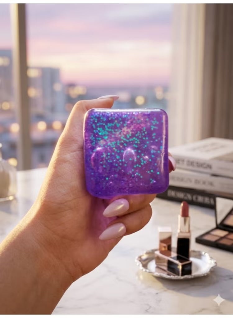 Needoh Glitter Sponge Cube – Needoh Stress Relief Squishy Cube – Cute Glitter Press Cube – Squishy Cube Toy for Kids – Gel Glitter Squeeze Balls – Stress Relief Toys for Kids and Adults – Ice Cube Style Glitter Squishy – Sensory Fidget Toy for Autism – Glitter Squishy Cube – - Image 2