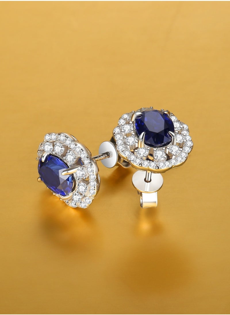 QUAINT Elegant 1.5-Carat Lab-Grown Sapphire Stud Earrings  - Image 3