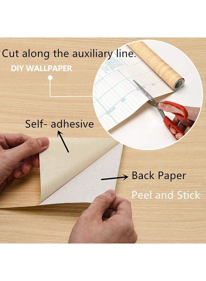 صن بيرد ورق حائط خشبي بلون الخوخ للخزائن، ورق حائط غير لامع قابل للإزالة من مادة البولي فينيل كلوريد لبطانة رف المكتب والدرج والجدار وأثاث المطبخ، (15 × 60 بوصة، خشب بني خوخي) - Image 4
