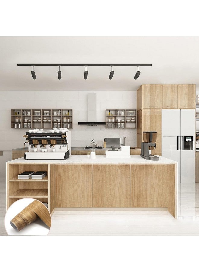 صن بيرد ورق حائط خشبي بلون الخوخ للخزائن، ورق حائط غير لامع قابل للإزالة من مادة البولي فينيل كلوريد لبطانة رف المكتب والدرج والجدار وأثاث المطبخ، (15 × 60 بوصة، خشب بني خوخي) - Image 5