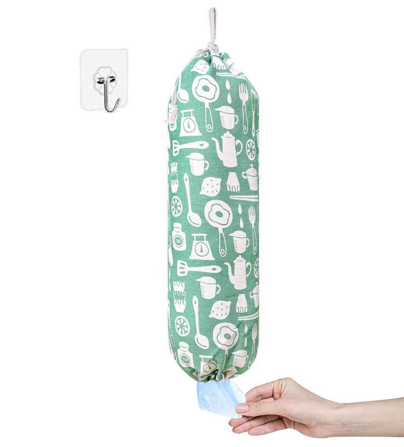 SYIPO Plastic Bag Holder Wall Mount Plastic Bag Organizer Shopping Bags Carrier Washable Large Grocery Bag Storage Dispenser for Home Kitchen Travelling Free Adjustment with Drawstring kitchen