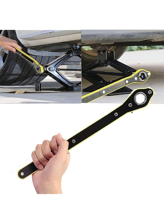 KASTWAVE Auto Labor-Saving Jack Ratchet Wrench, Scissor Jack Handle, Tire Wheel Lug Wrench, Cross Wrench, Auto Maintenance Tools (1Set) - Image 1