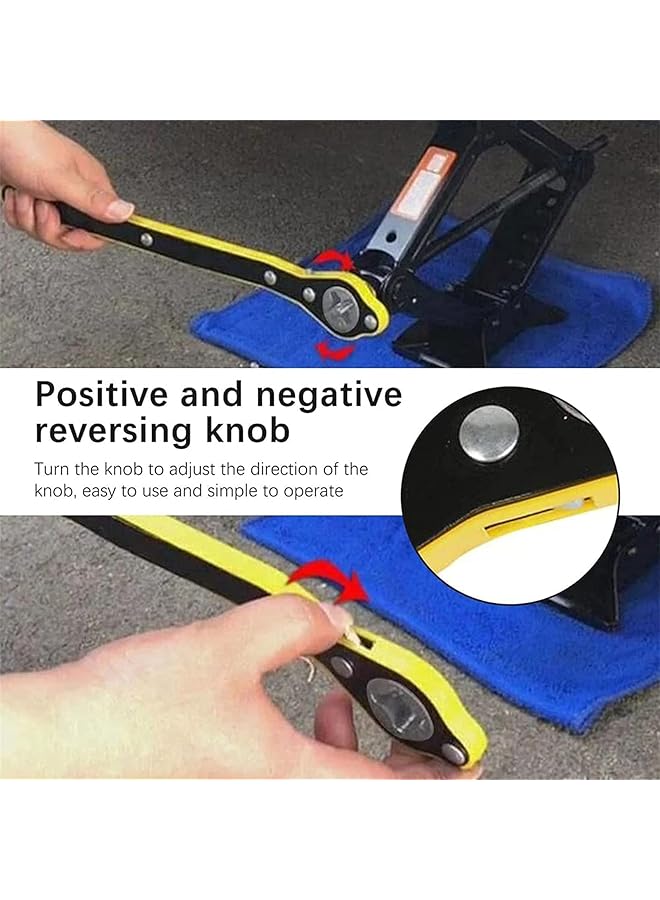 KASTWAVE Auto Labor-Saving Jack Ratchet Wrench, Scissor Jack Handle, Tire Wheel Lug Wrench, Cross Wrench, Auto Maintenance Tools (1Set) - Image 5