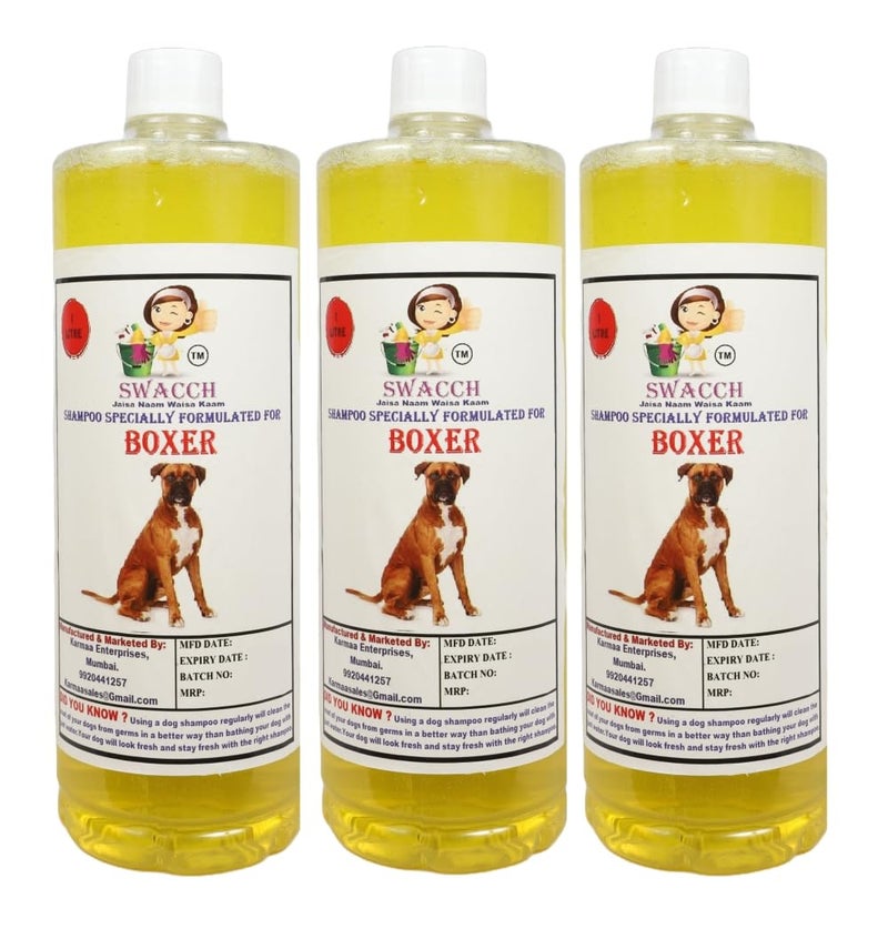 swacch Boxer Dog Shampoo + Paw Shape I Rubber Dog Toy for Training and Interactive I Durable & Safe I Combo Pack I 3 Litre Lemon - Image 2