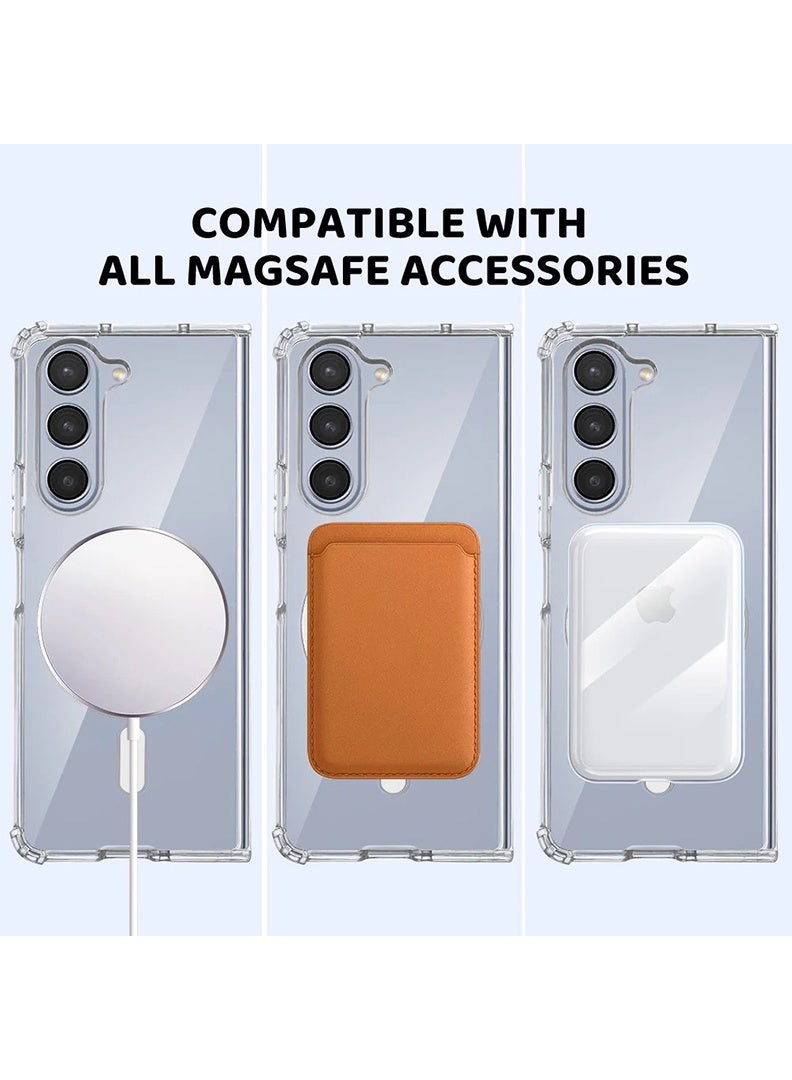 Theodor Magnetic Case for Samsung Galaxy Z Fold 5 Compatible with MagSafe Wireless Charging Shockproof Phone Bumper Cover AntiScratch Clear Back (Clear) - Image 5