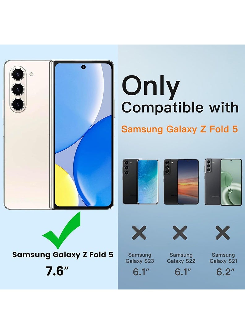 Theodor حافظة مغناطيسية لهاتف Samsung Galaxy Z Fold 5 متوافقة مع الشحن اللاسلكي MagSafe مع غطاء خلفي شفاف مقاوم للصدمات ومضاد للخدش (شفاف) - Image 2