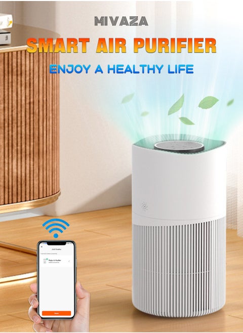 Smart Air Purifier - PM2.5 Digital Display - Air Cleaner with HEPA Filter - Deodorization, Sterilization, Remove Formaldehyde - Essential Appliances for Home and Office - PJ10