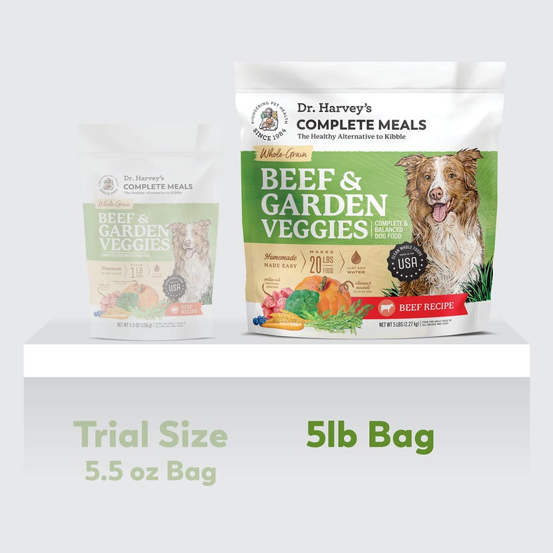 Dr. Harvey's Beef & Garden Veggies Dog Food, Human Grade Whole-Grain Dehydrated Dog Food with Freeze-Dried Beef (5 Pounds) - Image 2