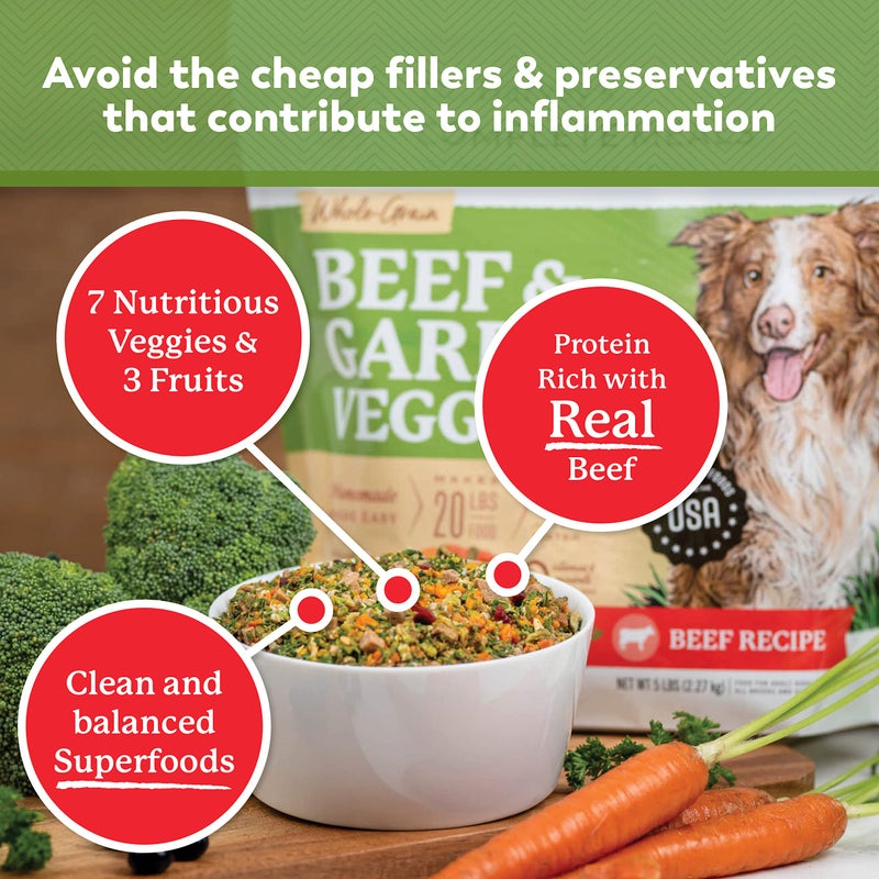 Dr. Harvey's Beef & Garden Veggies Dog Food, Human Grade Whole-Grain Dehydrated Dog Food with Freeze-Dried Beef (5 Pounds) - Image 5