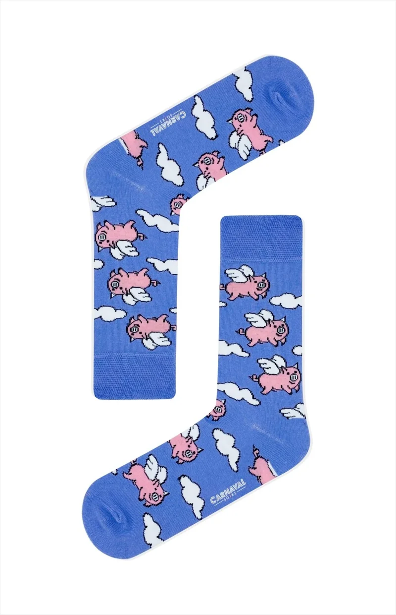 كارنافال سوكس Pink Pig Pattern Colorful Socks