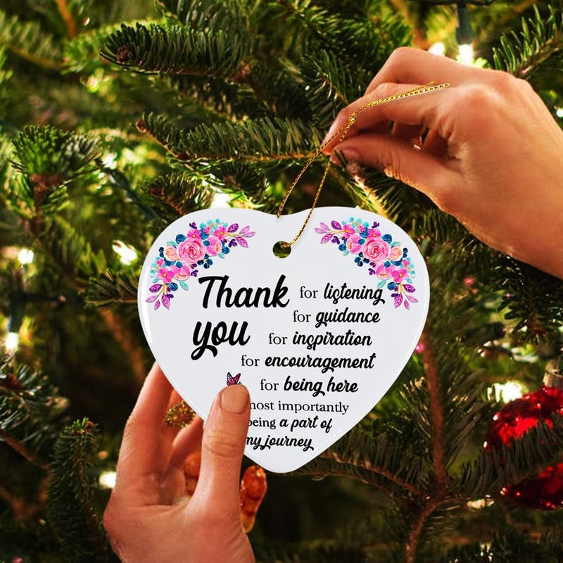 JUNQIU US Thank You Gifts for Women Men, Thank You Ornament for Teacher, Coworker, Boss, Friend, Mentors- Appreciation Gifts, Ornaments for Christmas Tree - Image 3