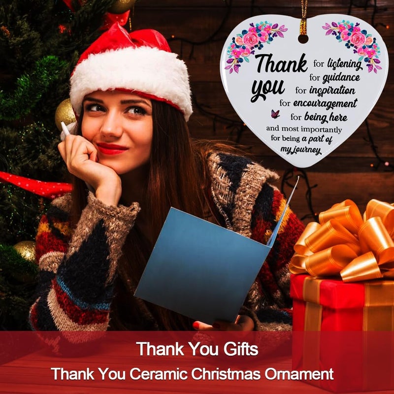 JUNQIU US Thank You Gifts for Women Men, Thank You Ornament for Teacher, Coworker, Boss, Friend, Mentors- Appreciation Gifts, Ornaments for Christmas Tree - Image 2