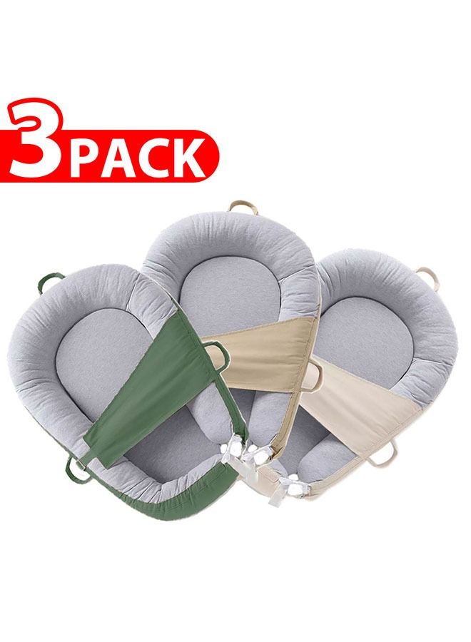 CATANES عبوة مكونة من 3 وسائد سرير للأطفال حديثي الولادة، وسادة مريحة للجنسين، متعددة الألوان - Image 1
