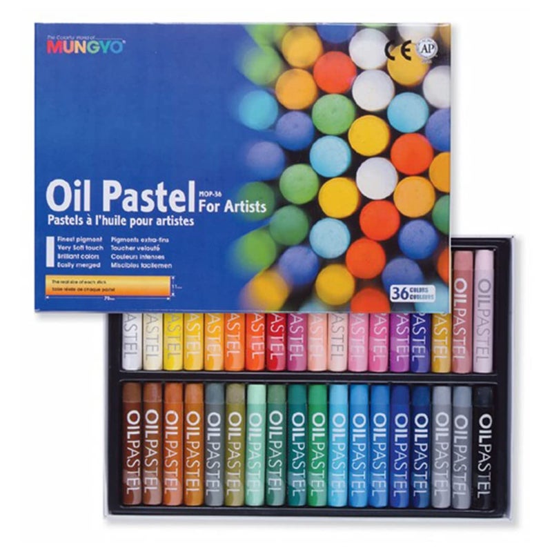 Mungyo Oil Pastels in Assorted Colours 11 x 70 mm Pack of 36