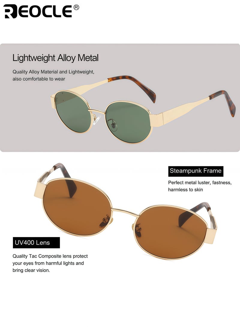 ريوكل نظارات عصرية نسائية ريترو مع إطار معدني وعدسات كمبيوتر واقية من الأشعة فوق البنفسجية نظارات نمط عتيق للملابس غير الرسمية والحماية اليومية من أشعة الشمس - Image 5