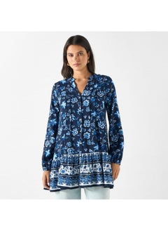 2Xtremz 2Xtremz All-Over Floral Print Tunic with Long Sleeves  - Image 1